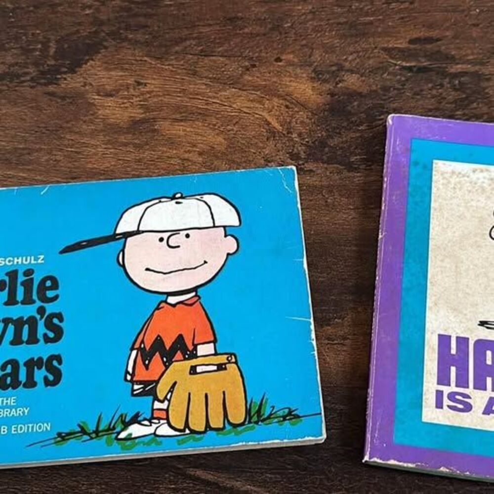 happiness is….2- vintage (circa 1966) charlie brown paper back books (sold toget